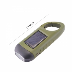 LED svítilna / nouzová power banka - nabíjení microUSB, dynamo, solární článek